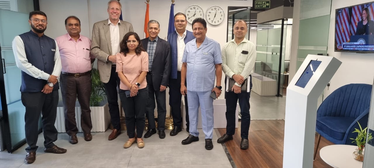 Dignitaries from left- Mr Shibasish Sen, 3D Design Engineer, EEPC India Technology Centre; Mr Amit Chatterjee, Managing Partner, Resilient Leadership & Change Master; M. Poul V Jensen, MD, EBTC; Ms Ankita Tyagi, Head- IP and Public Sector Projects, EBTC; Mr Pradeep Aggarwal, Regional Chairman (NR), EEPC India; Mr Rakesh Suraj, Regional Director (NR), EEPC India; Mr D J Basu, Director (Personnel & Administration) and Coordinator, Technology Centre, EEPC India and Mr Mayank Krishna, Senior Assistant Director, EEPC India.