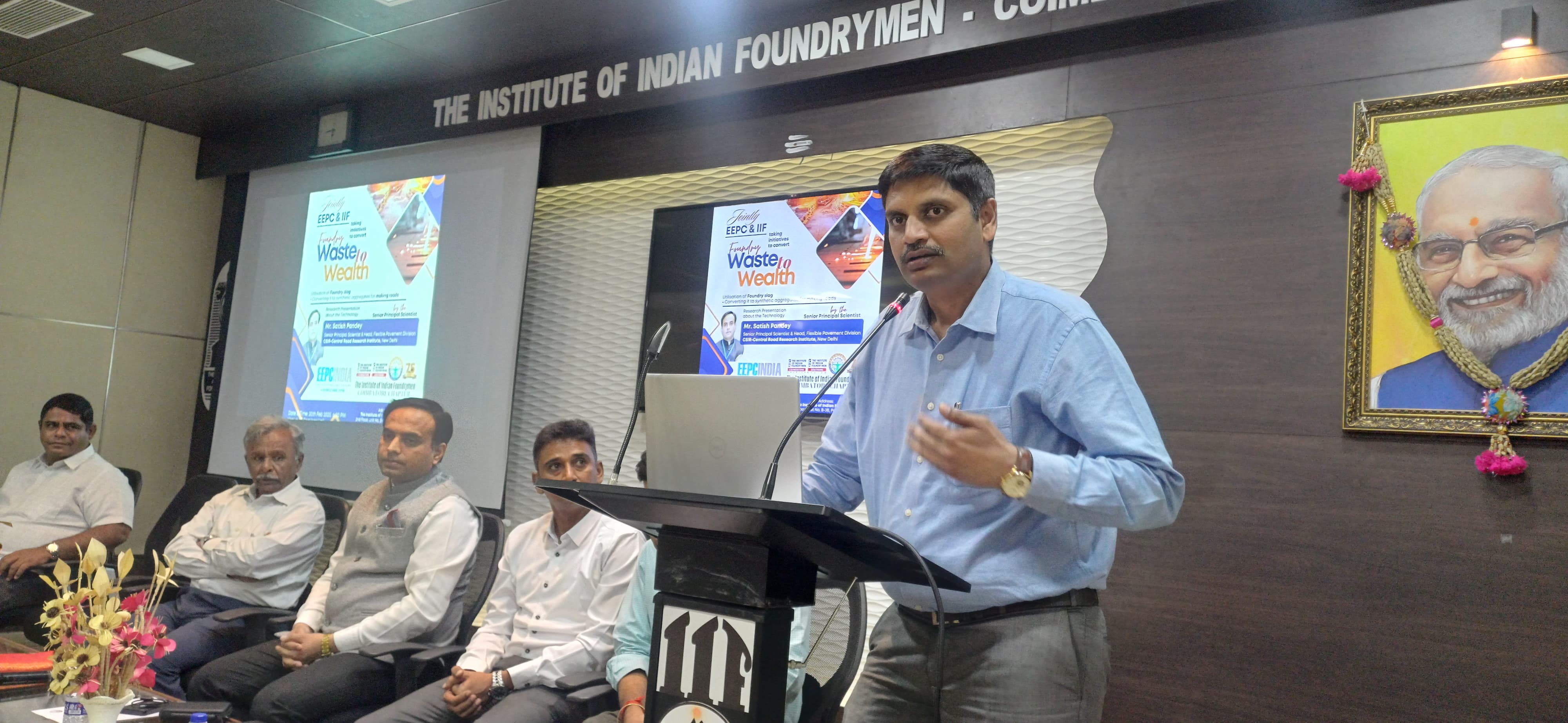 Mr J V Raja Gopal Rao, Regional Director (Southern Region), EEPC India addressing the gathering. Mr Rao assured support for the initiative.