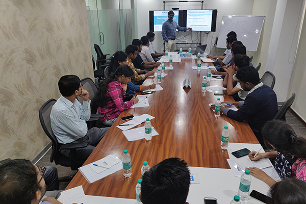 Mr. D. Karthikeyan, Assistant Head, EEPC India Technology Centre, Bengaluru delivering  presentation at the session on Statistical Concepts required for MSMEs to identify process improvement projects through Six Sigma Methodologies and Tools.