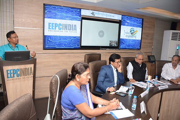 Mr. Manoj Kr. Biswal, Sr. Technical Officer delivering his speech on Manufacturing facilities at Ad’mac