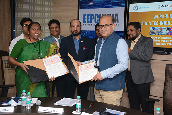 Mr. Adhip Mitra, Addl. Executive Director & Secretary inked MoU on behalf of EEPC India with Dr S Savithri, Chief Scientist, CSIR-NIIST today on future collaboration between EEPC India Technology Centre and  CSIR-NIIST