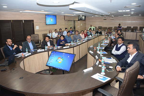 EEPC India Chairman, Mr Ravi Sehgal welcoming the guests at the Seminar organised by EEPC India Technology Centre, Kolkata. Dignitaries present to his left, Mr Adhip Mitra, Additional Executive Director & Secretary, EEPC India; Mr Bhaskar Sarkar, Advisor, EEPC India Technology Centre and Ms. Anima Pandey, Regional Director (ER) & Director (Membership), EEPC India.